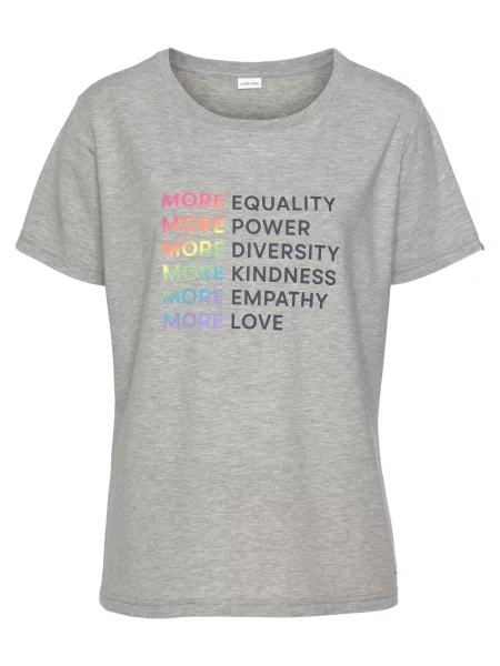 LASCANA Tricou gri amestecat / verde lila / galben / turcoaz / roz negru