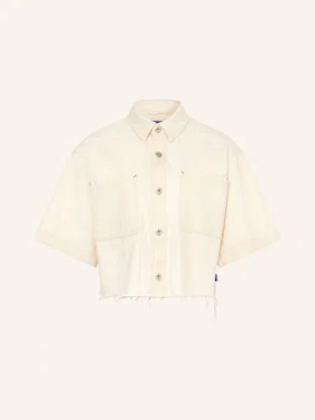 Hugo Blue koszula jeansowa relaxed z kołnierzykiem klasycznym beżowy