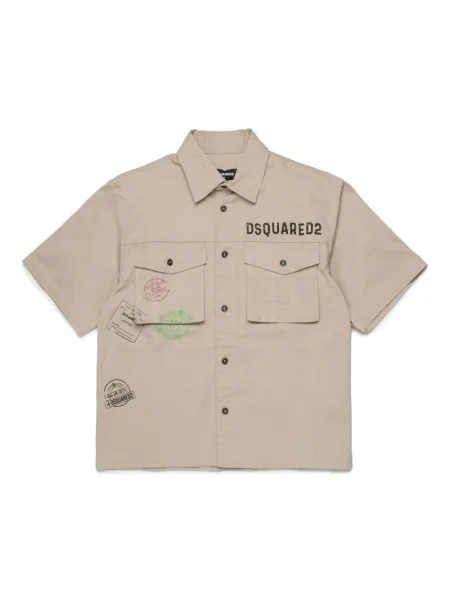 Koszula dziecięca Dsquared2 brązowa