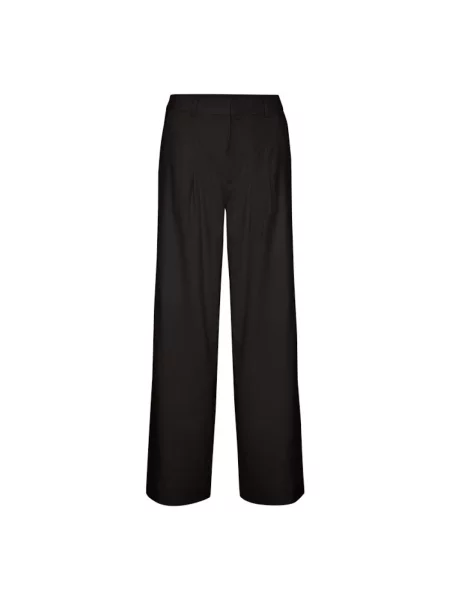 Lniane spodnie Gestuz z wysoką talią czarne