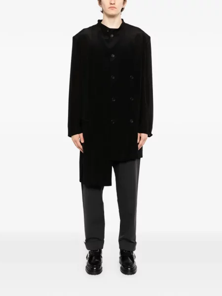Ασύμμετρος μπουφάν Yohji Yamamoto με όρθιο γιακά μαύρο