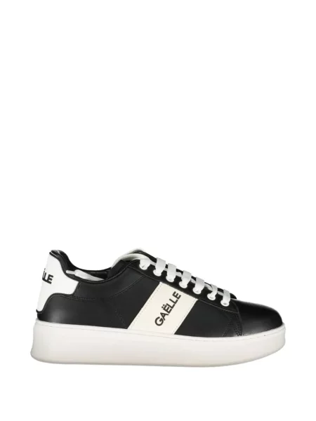 Sneakerși Gaelle cu șireturi cu imagine din dantelă negru