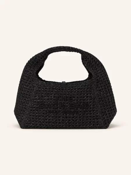 Marc Jacobs Kabelka The Crochet Mini Sack Bag S Pouzdrem / stříbrná černá