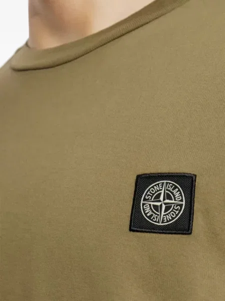 Tricou Stone Island din jerseu cu strasuri verde