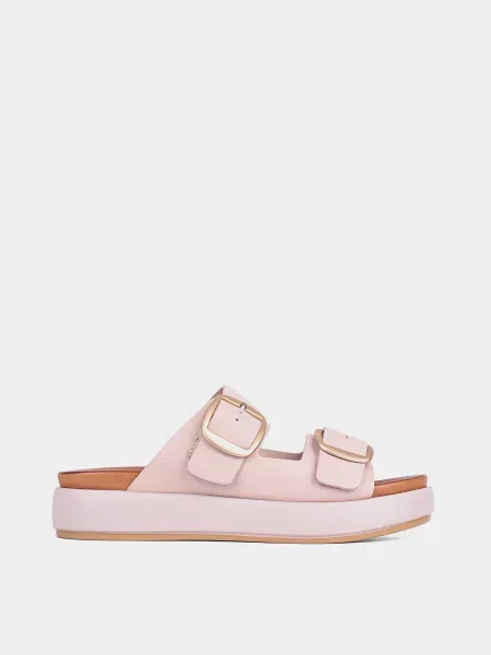 Шкіряні Шльопанці Attizzare бежевий