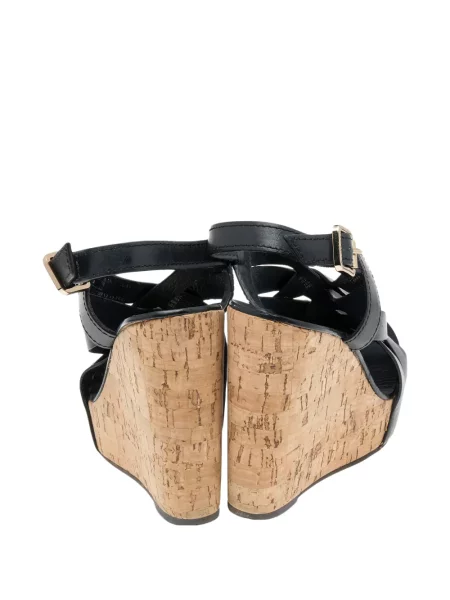 Sandale Tory Burch din piele cu pană negru