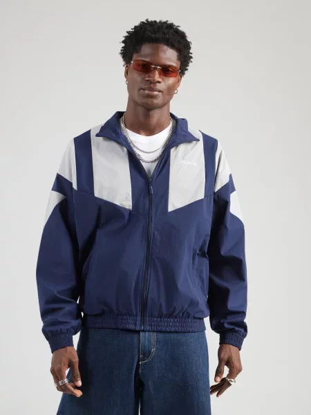 ADIDAS ORIGINALS Prechodná bunda tmavomodrá / šedobiela