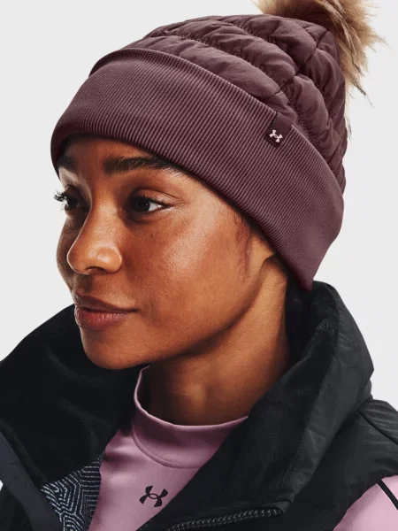 Утепленная шапка бини Under Armour фиолетовая