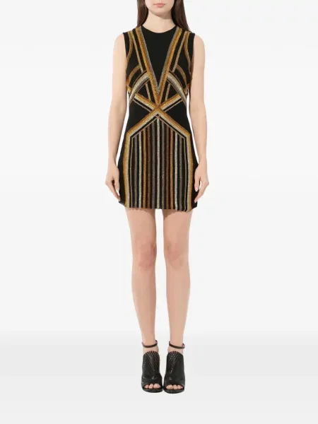 Rochie mini Balmain cu broderie negru