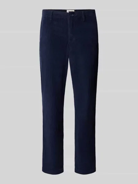 Spodnie sztruksowe o kroju regular fit z wpuszczanymi Jack & Jones granatowe