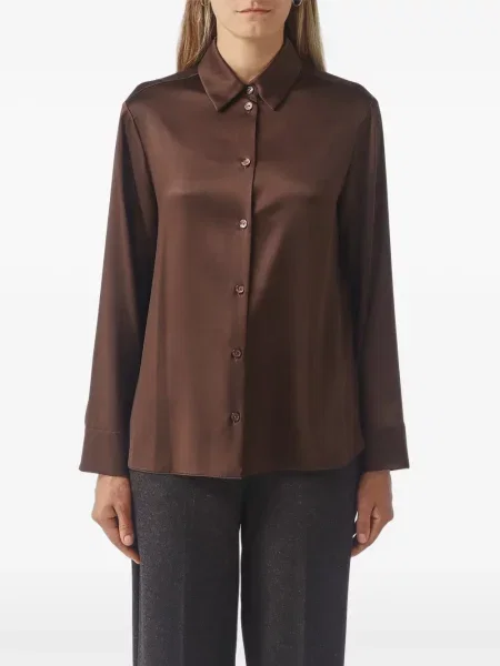 Cămașă Max Mara din satin maro