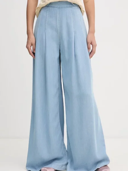 Blugirl Blumarine spodnie z lyocellem niebieskie