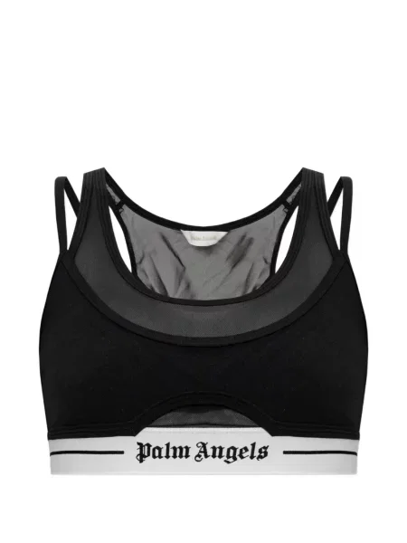 Sutien sport Palm Angels cu autograf negru