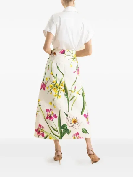 Gėlėtas sijonas Lunatica Milano balta