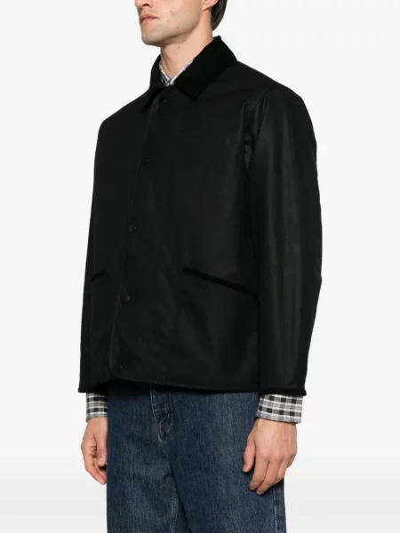 Gulerat ceruit geacă Barbour de catifea cord negru