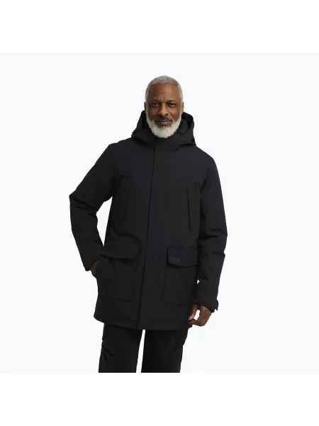 Geacă de ploaie pentru bărbați Jack Wolfskin Canyon Shield Parka neagră