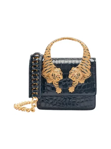 Torebka Roberto Cavalli w tygrysie prążki niebieska