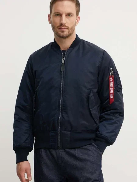 Яке Alpha Industries Bomber & Flightjackets преходен модел с уголемена кройка тъмносиньо