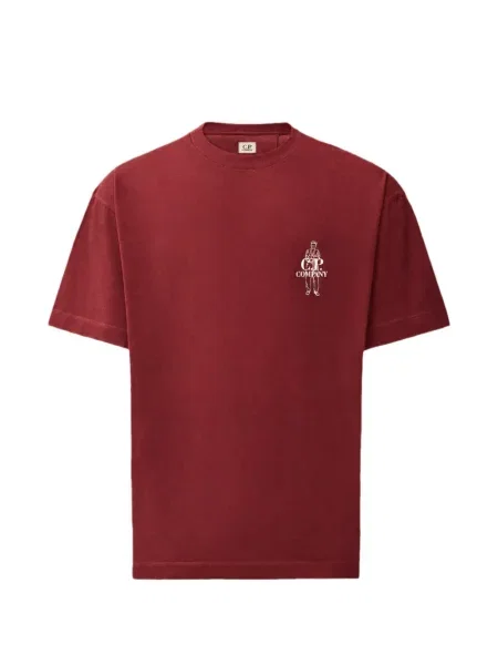 Scurt tricou C.p. Company din jerseu cu autograf roșu
