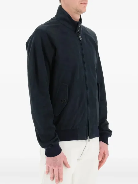 Geacă Baracuta din piele de căprioară albastru