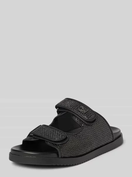 Klapki z aplikacją z logo model ‘MYKA’ Steve Madden czarne