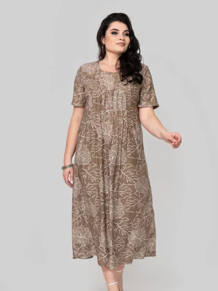 Лляна Сукня міді All Posa хакі