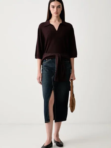 Levi's fustă din denim DECON SLIT MIDI
