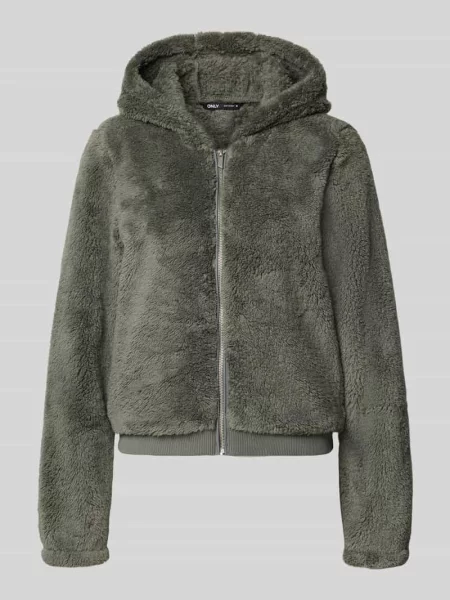 Kardigan rozpinany z futerka typu teddy z kapturem krój regular fit model NEWANNA' Only