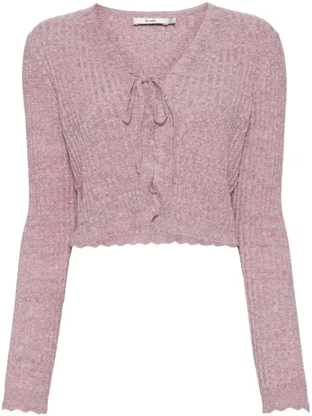 Kardigan B+ab wełniany o krotszym kroju różowy