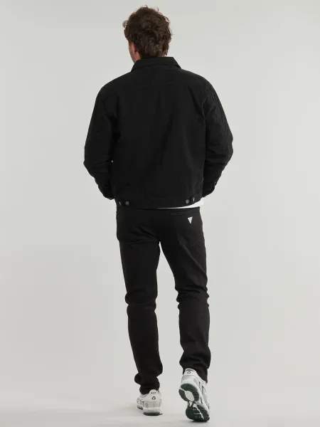 Geacă Guess din țesătură twill negru