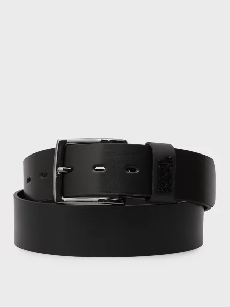 Шкіряний ремінь Karl Lagerfeld чорний
