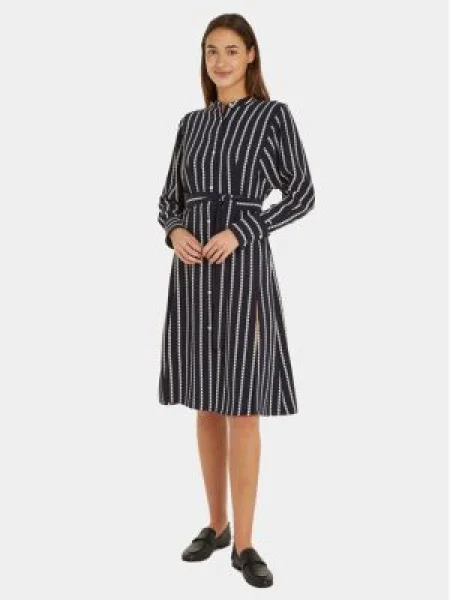 Tommy Hilfiger Rochie tip cămașă Argyle Stripe Bleumarin Regular Fit