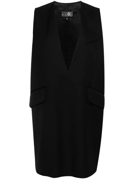 Mała sukienka mini Mm6 Maison Margiela z twillu garniturowa czarna