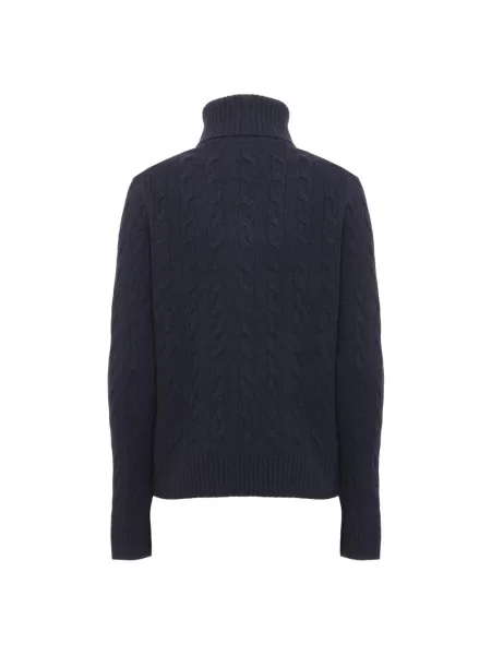 Sweter Polo Ralph Lauren wełniany z długim rękawem granatowy