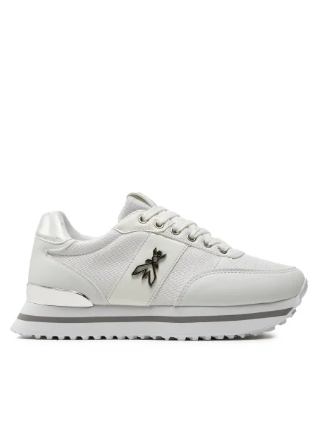 Patrizia Pepe Sneakers cu adaos de piele alb
