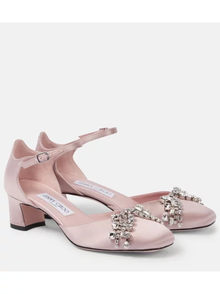 Satenaste salonarji Jimmy Choo roza