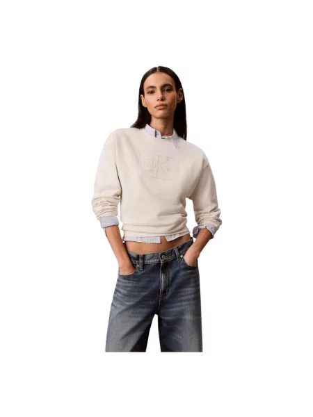 Bluza Calvin Klein Jeans frotte beżowa