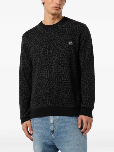 Pulover Philipp Plein de lână negru