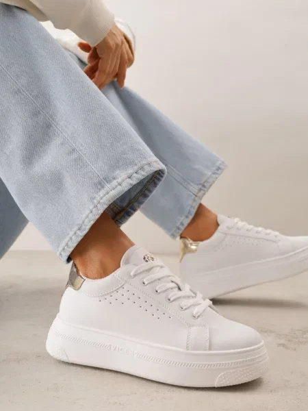 Sneakers Oranatta cu auriu alb