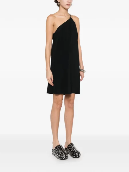 Rochie mini Rick Owens cu un umăr gol de costum negru