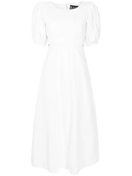 Rochie midi Lethicia Bronstein până la genunchi de costum alb