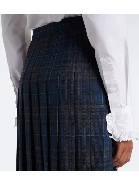 Kostkované midi sukně Burberry modré