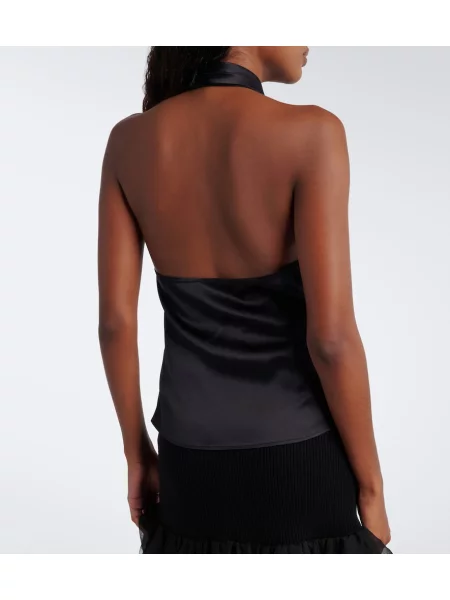 Top Nina Ricci din satin negru
