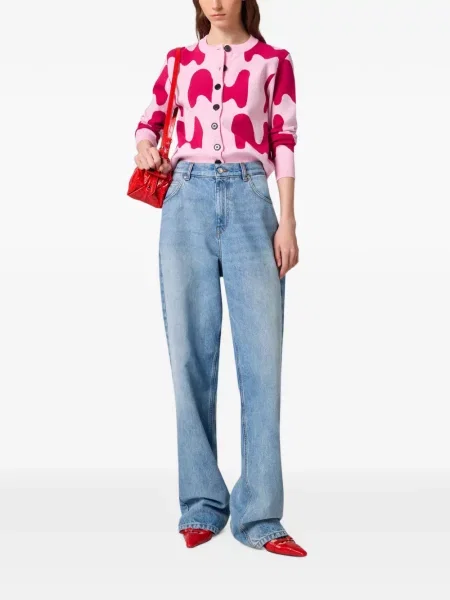 Cardigan Msgm cu imprimeu abstract roz