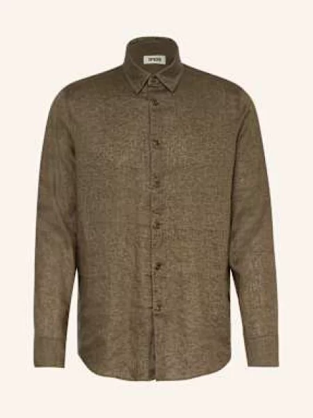 Drykorn Košile Ramis Regular Fit Ze Lnu khaki