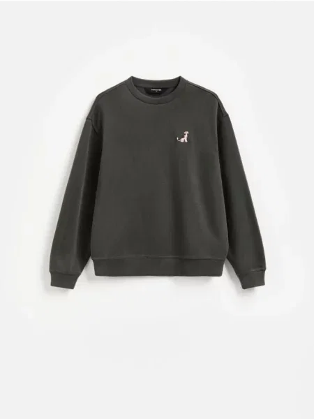 Hanorac sport Reserved cu broderie gri