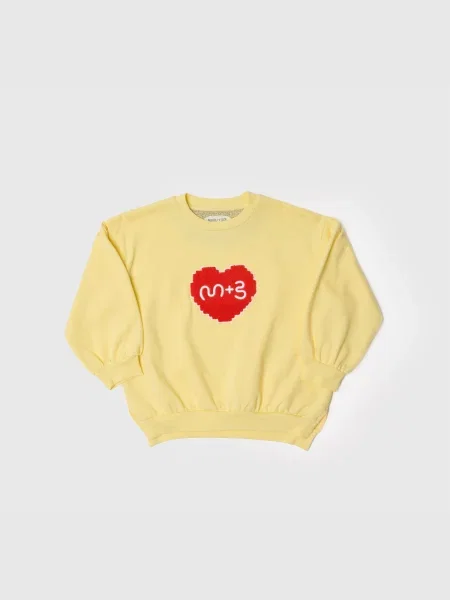 Maru + Bo Tréning póló SPLIT SIDE EMBROIDERED HEART SWEATSHIRT' sárga
