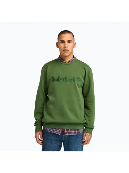 Pulover Timberland cu broderie cu decolteu în U negru