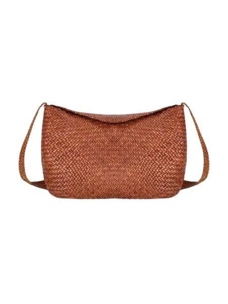 Torebka crossbody Dragon Diffusion skórzana brązowa
