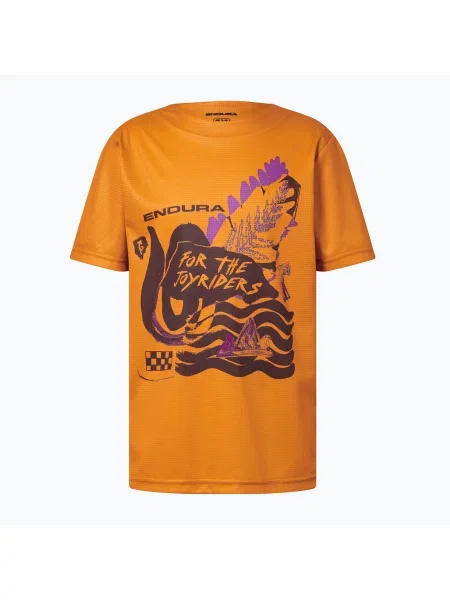 Tricou de ciclism pentru copii Endura Singletrack Core Jr end orange portocaliu